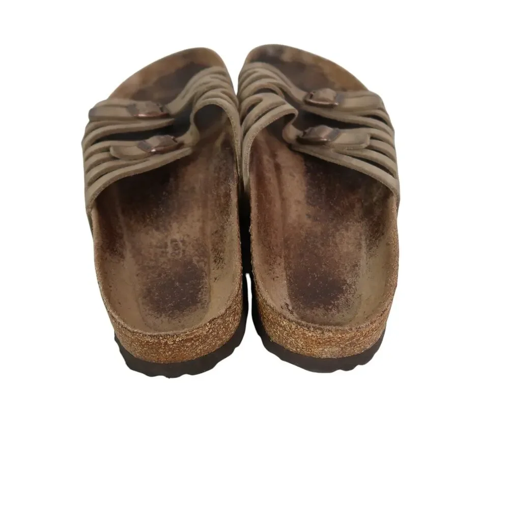 Birkenstock Granada Taupe Suede Leather Sandals Womens 9